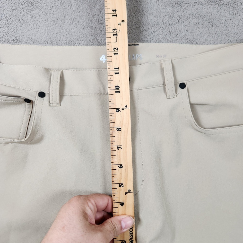 Fourlaps Traverse Slim Fit Pant Mens size 36x32 Beige Tan Tech Stretch - Picture 11 of 13